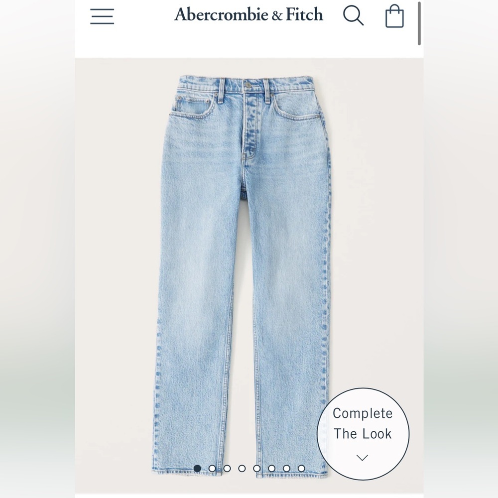 Abercrombie & Fitch Curve Love Light Wash Dad Jean